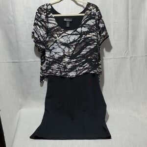 Lane Bryant Black and White Printed Two-Piece Skirt Set